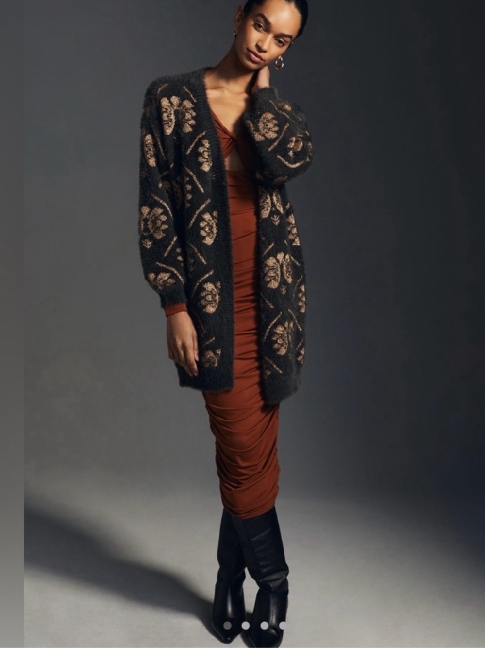 NWT Onesize Anthropologie Metallic Cardigan sweater